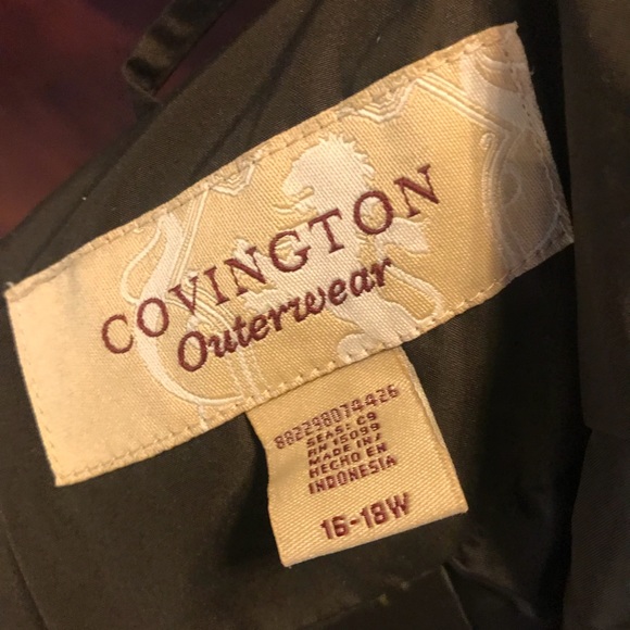 Covington Button Up 16-18Wide Button Up Brown Coat - Picture 6 of 7